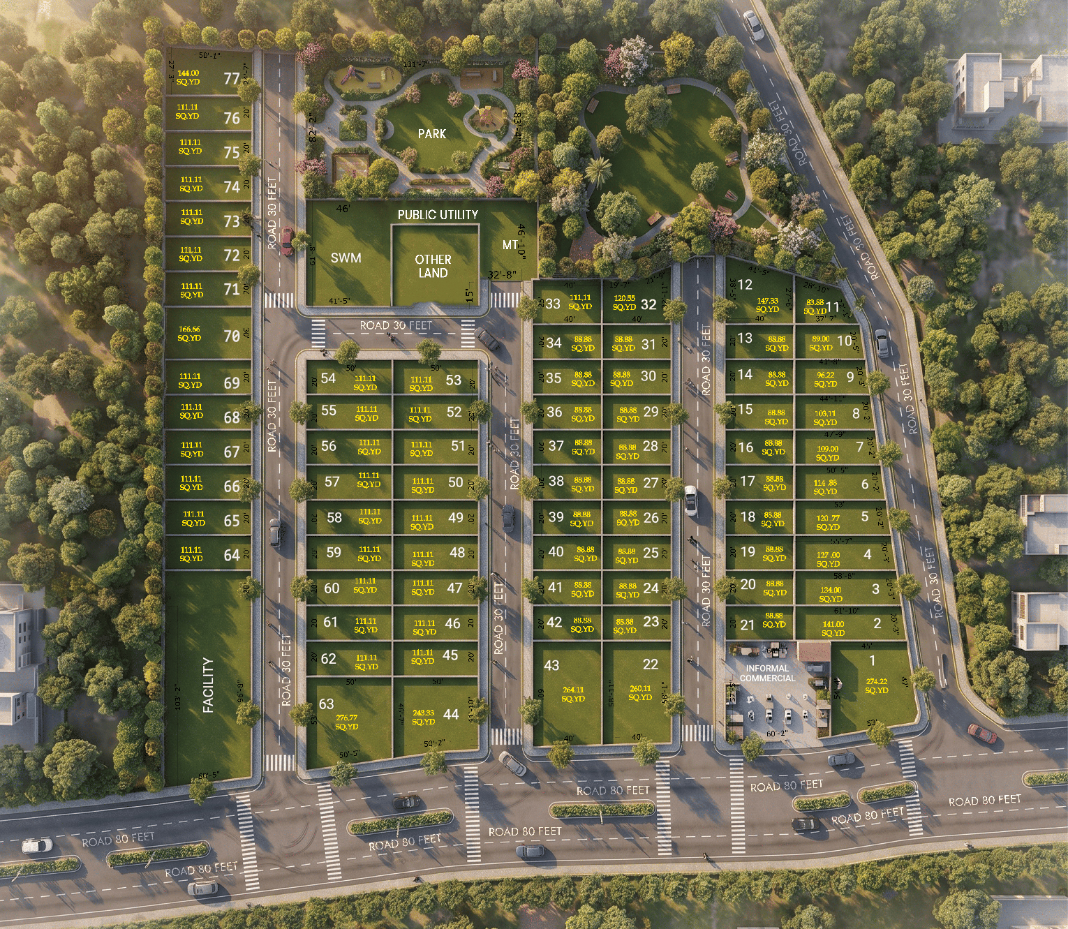 Aerial township plan